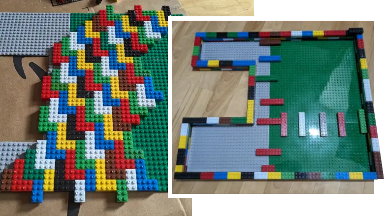 Table de chevet en Lego - étapes 2 & 3