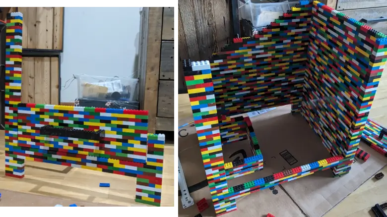 Table de chevet en Lego - étapes 4 & 5