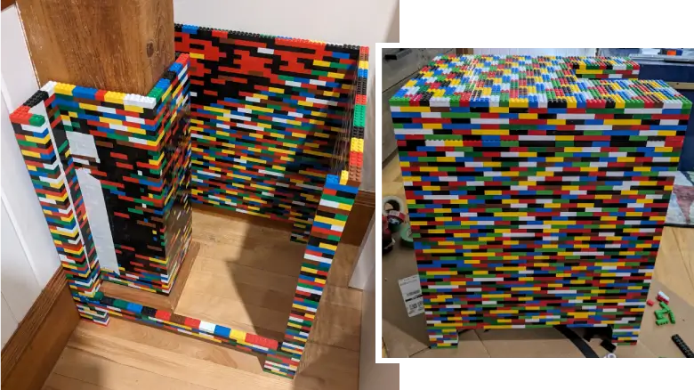 Table de chevet en Lego - étapes 6 & 7